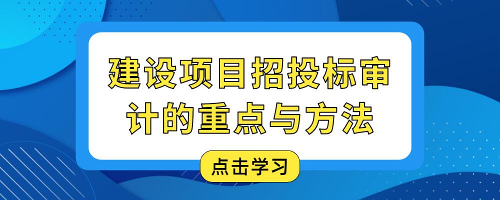 建设项目招投标审计的重点与方法